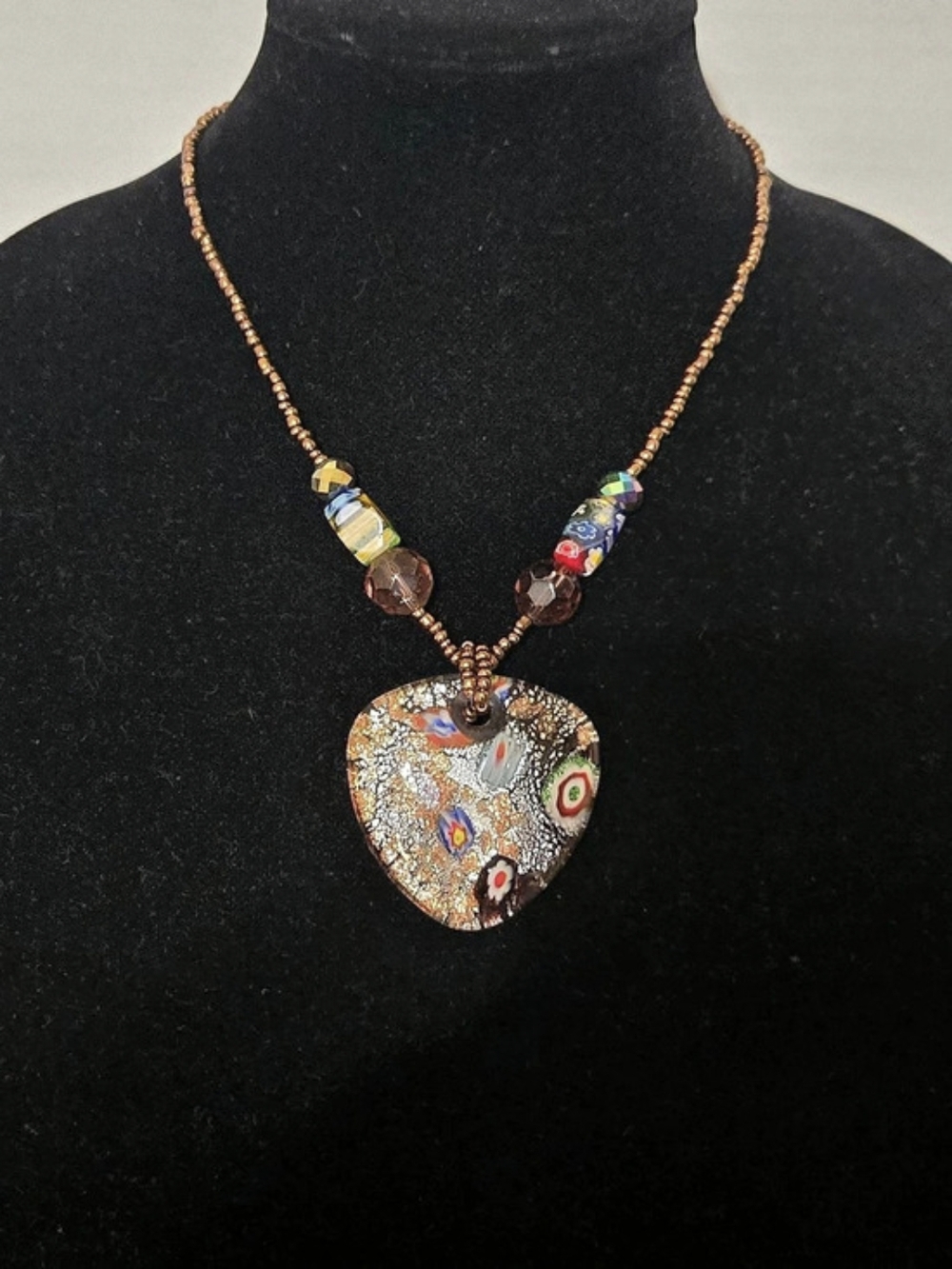 Nakashima Multicolor Murano-Style Heart Pendant Necklace